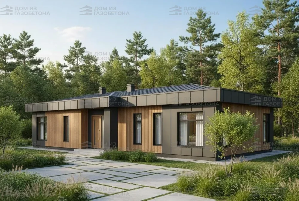 Проект Одноэтажный дом 22 на 15, 166 м2