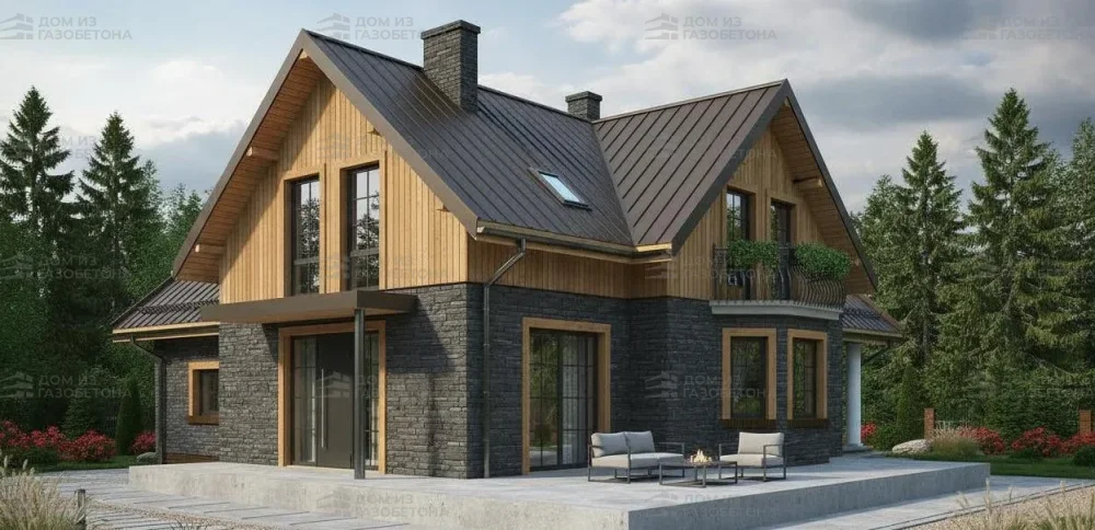 Проект Двухэтажный дом 13 на 11, 169 м2