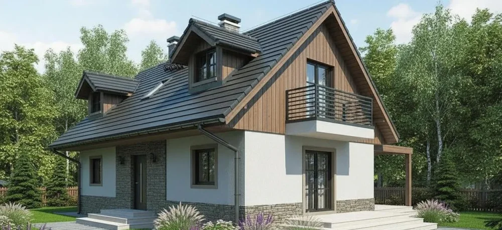 Проект Двухэтажный дом 12 на 7, 103 м2